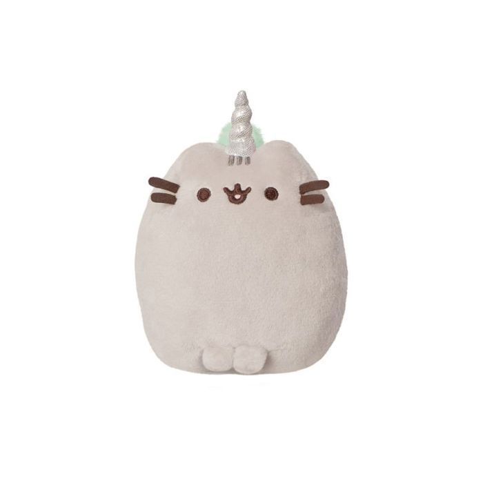 Peluche licorne Pusheenicorn - PUSHEEN - Pusheenicorn - Éco-responsable - Gris - Crinière colorée - Corne argentée
