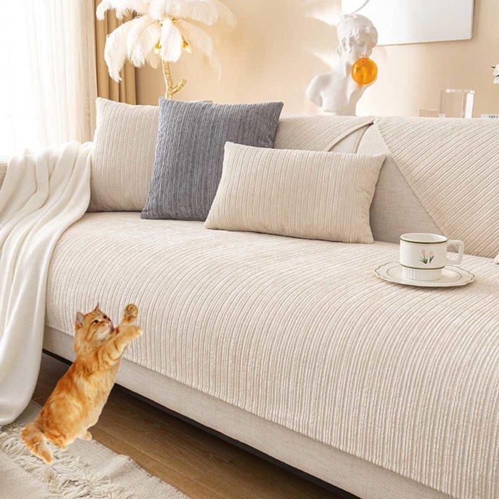Housse de canapé dangle anti-salissures imperméable blanc crème - 90 x 180 cm