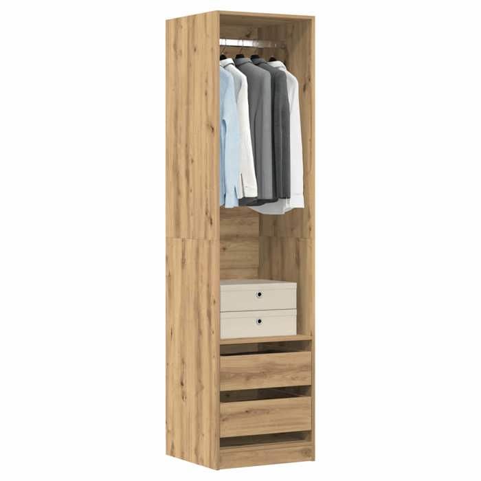 vidaXL Garde-robe chêne artisanal 50x50x200 cm bois dingénierie armoire de rangement organisateur de garde-robe armoire 3318629