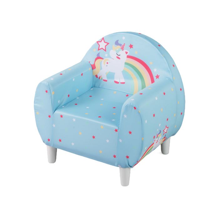DREAMADE Canapé Enfants Rembourré en Éponge avec Dossier Accoudoirs Tissu Respirant Fauteuil Ergonomique pour 3Ans+ Bleu