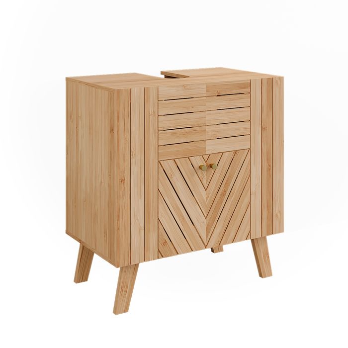 Meuble sous lavabo Lucie 60x65cm avec 2 portes Bambou Vicco 50122
