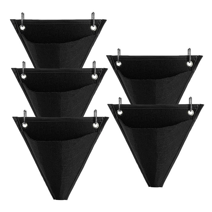 Sacs De Culture Suspendus 2x7 Poches - Feutre Imperméable, Plantation Verticale Murale Pour Balcon, Jardin, Petites Plantes, Herbes - 3