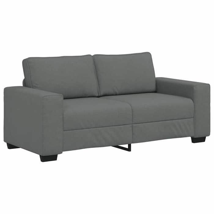 991624& Canapé à 2 places - gris foncé 140 cm tissu - L180 x P77 x H82 cm