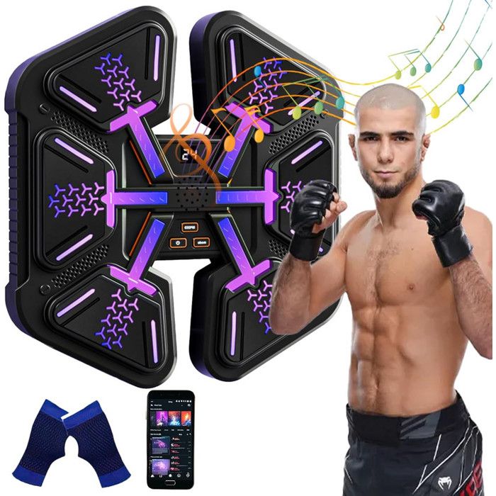 Music Boxing Machine, macchina da boxe per musica a LED, smart Bluetooth, con guantoni da boxe, per adulti e bambini, Exercise/Stress Release (guanti per adulti