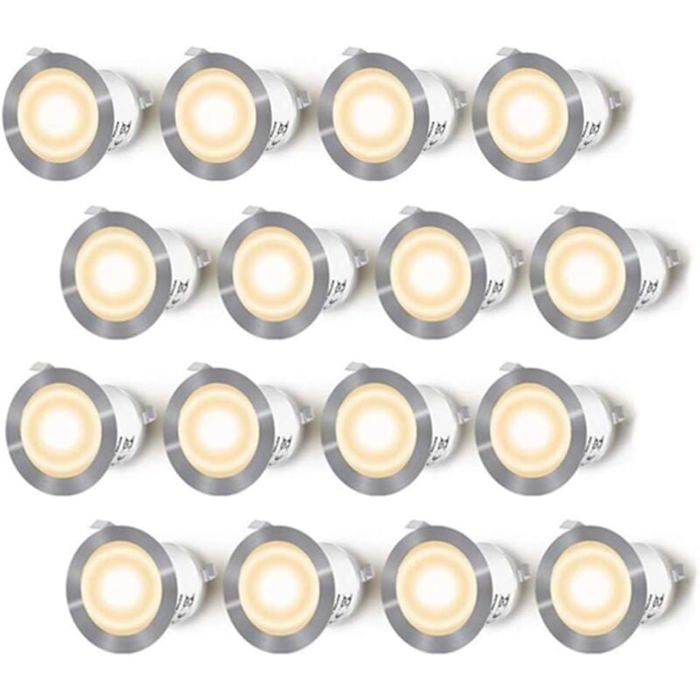 Spot LED encastrable - PZCC - 16 spots - IP67 étanche - 12V - Blanc chaud