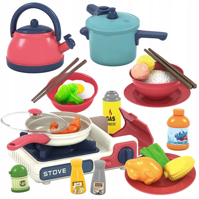Set de cuisine jouet - KINDERPLAY - KP4189 - 23 pièces - Rouge - Dès 3 ans