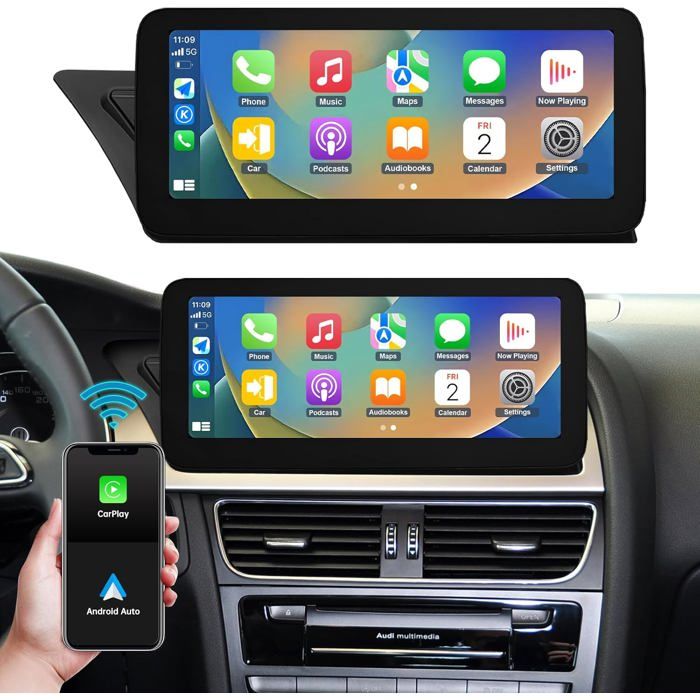Autoradio Ninetom 123 Pouces Carplay Android Auto pour Audi A4 A5 S4 S5 2009-2015