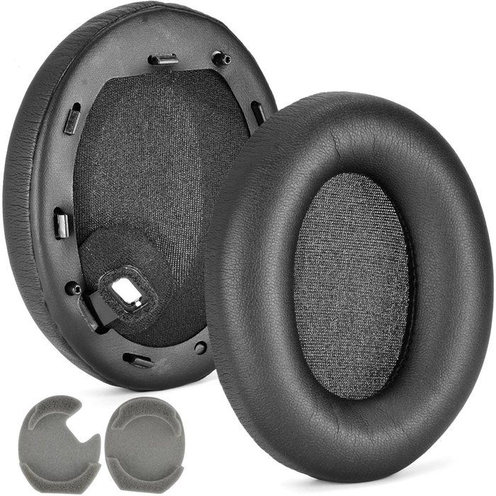 Coussinets doreille de rechange compatibles avec le casque Sony WH-1000XM4 - Matériau : polyuréthane protéiné - Noir