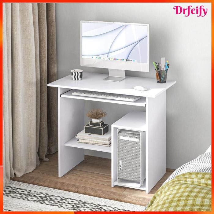 Bureau d'ordinateur - AKOZON - 12082 - compact avec rangement - plateau ...