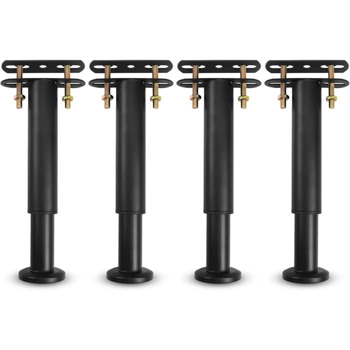 Métal Liaison régulable très résistante convient lattes universels sommier armoire canapé 18-33cm (Noir) lot de 4 Label