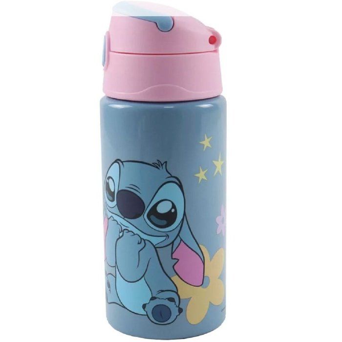Gourde en aluminium Disney Lilo et Stitch Aliens avec paille et crochet 500 ml. Numéro darticle : GIM55205248