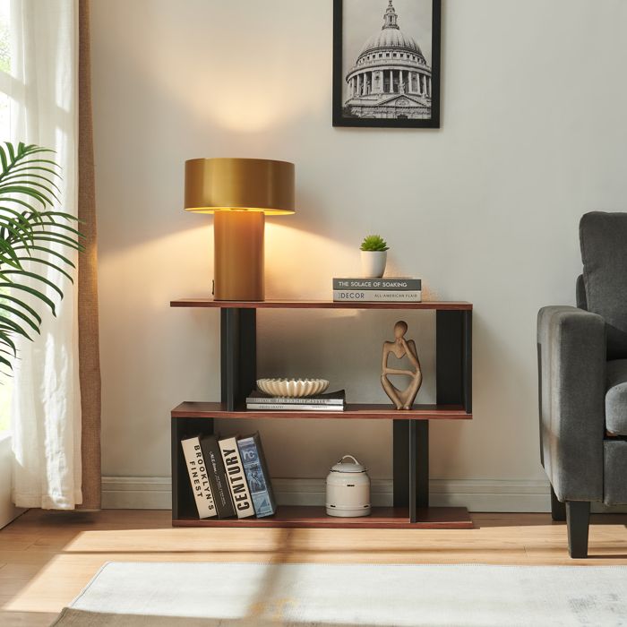 Table d’appoint Trond 80 x 29 x 60 cm noir effet noyer