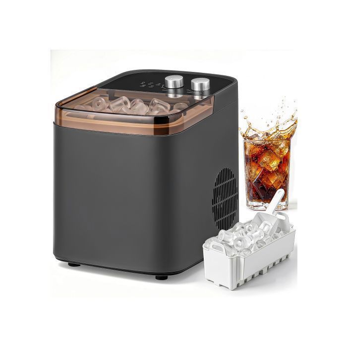 Machine à glaçons 12L - 14kg/24h - 9 Glaçons bullet glace rapide machine portable silencieuse - auto nettoyage - noir
