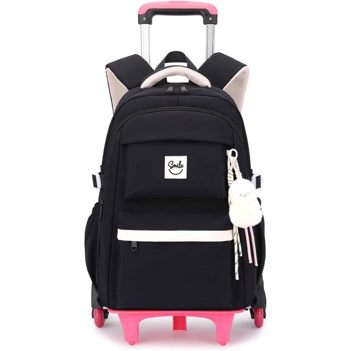 Cartable à roulettes fille - Tanou - Trolley amovible - 6 roues anti-basculement - Grande capacité 26 L