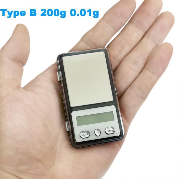 Mini balance numérique LCD 0,01 g-200 g pour clé de voiture - Balance de poche pour bijoux et diamant - Balance de cuisine de grande précision avec écran LCD