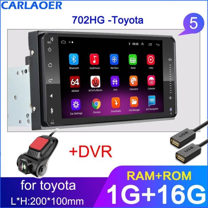 Toyota DVR 1G 16G Autoradio Android 10, Lecteur Multimédia Universel