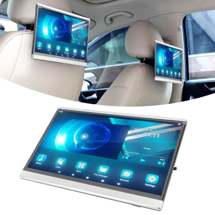 Akozon Moniteur d'appui-tête de voiture Moniteur d'appui-tête TV de voiture pour Android 11 WiFi 13,3 pouces auto automobile 2+32G