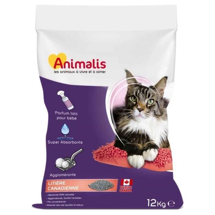 Litiere Agglomerante Canada Parfumee Talc Pour Chat Animalis 12kg Cdiscount Animalerie