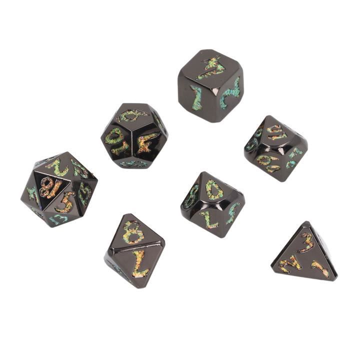 Jeu De Dés Rotatifs En Métal Pour Donjons & Dragons - 7 Dés Polyédriques Style Pagode (Bronze)