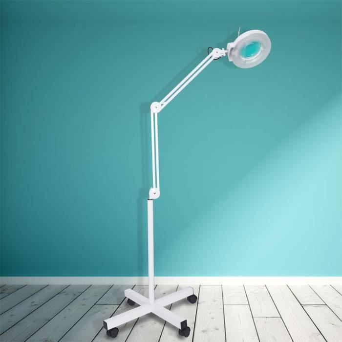 Concise Home Lampe Loupe Sur Pied Avec 5 Dioptries Appui 4 Roues