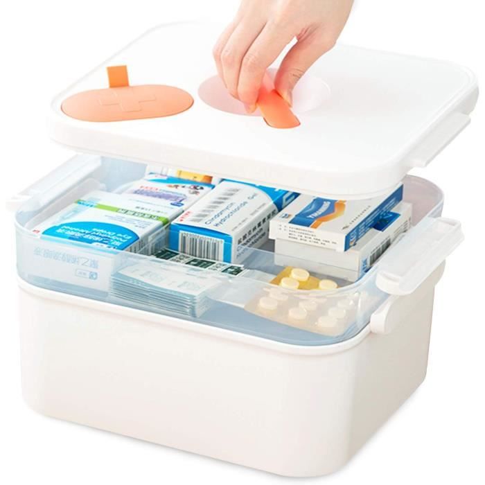 Boîte à pharmacie de premiers secours avec mini boîte à pharmacie - 2  compartiments - Boîte de rangement portable pour boîte à A59 - Cdiscount  Maison