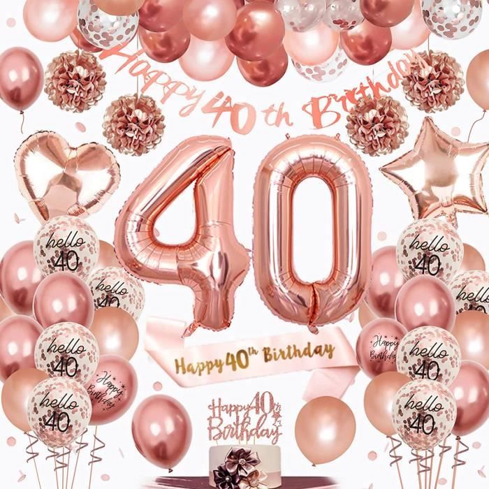 Ballon anniversaire 18 ans decoration anniversaire kit rose gold deco  anniversaire guirlande happy birthday, nappe rose or, ballon c - Cdiscount  Maison