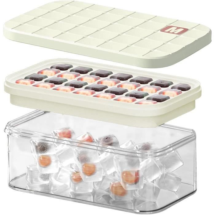 Lot De 3 Moules à Glaçons Avec Couvercle En Silicone, Bacs à