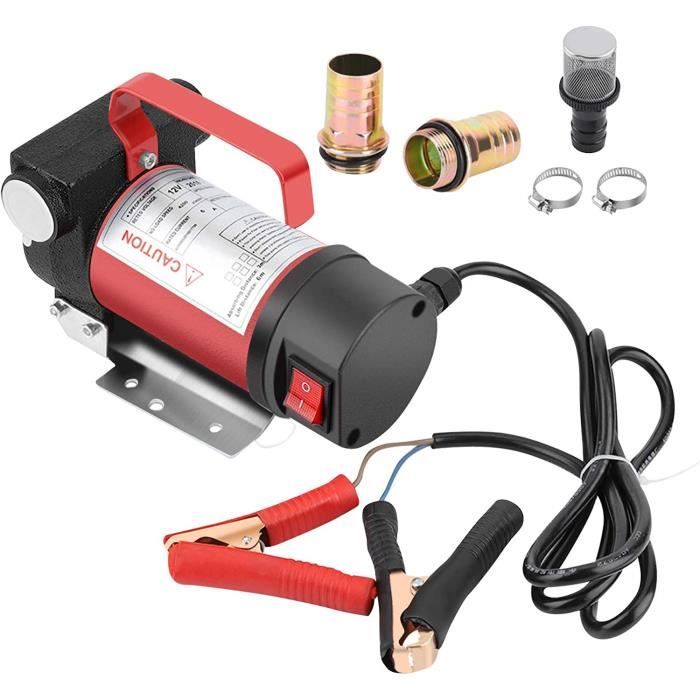 Pompe à Gasoil 12V Auto-amorçante - Débit 40 L/min - 160W - Pour Transfert Fuel, Gasoil, Kérosène