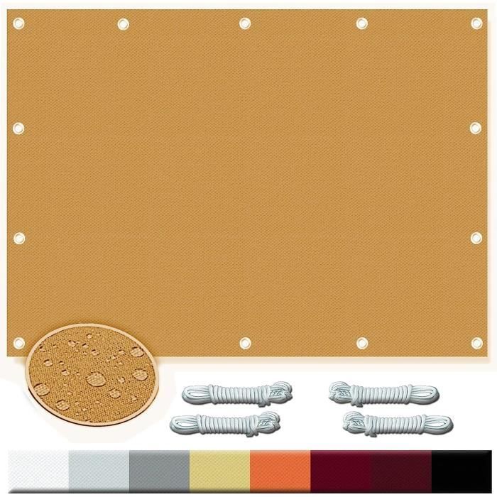 Voile D'ombrage Imperméable Rectangulaire 1.3 X 2.6 M Bloque 98% Rayons UV Voile Ombrage Pour En Plein Avec Oeillets Pour Extérieur/Terrasse/Jardin, Gris Foncé