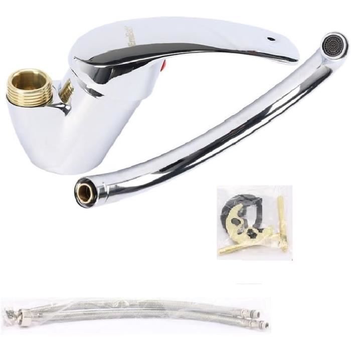 Mitigeur De Cuisine GROHE Col Haut Pivotant – Chrome Poli, Acier Inoxydable