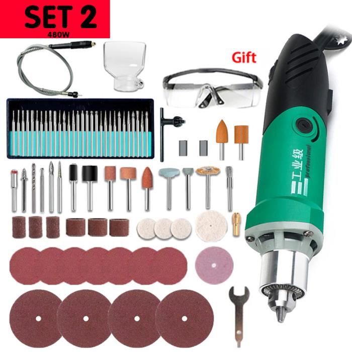 Perceuse Graveur 500W – 6 Vitesses Variables, 30000 Rpm, Pour Gravure, Meulage, Découpe