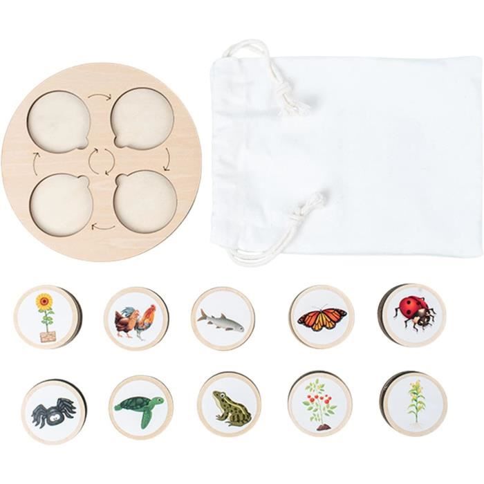 Puzzle en Bois - Montessori - 4 Puzzles Animaux - Éducatif - 2-5 Ans