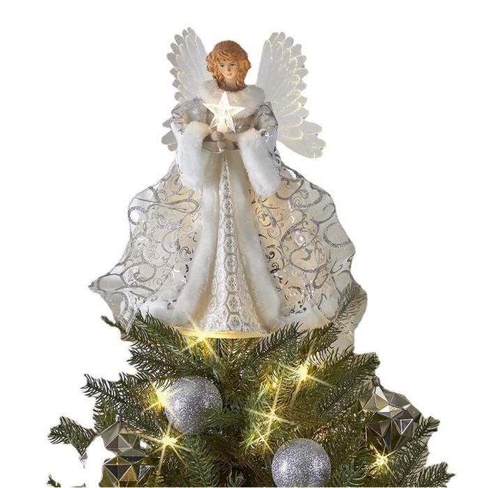 Sapin Noël 30cm Ange Pointe Sapin Noël Avec Lumineuse Étoile,Arbre Noel