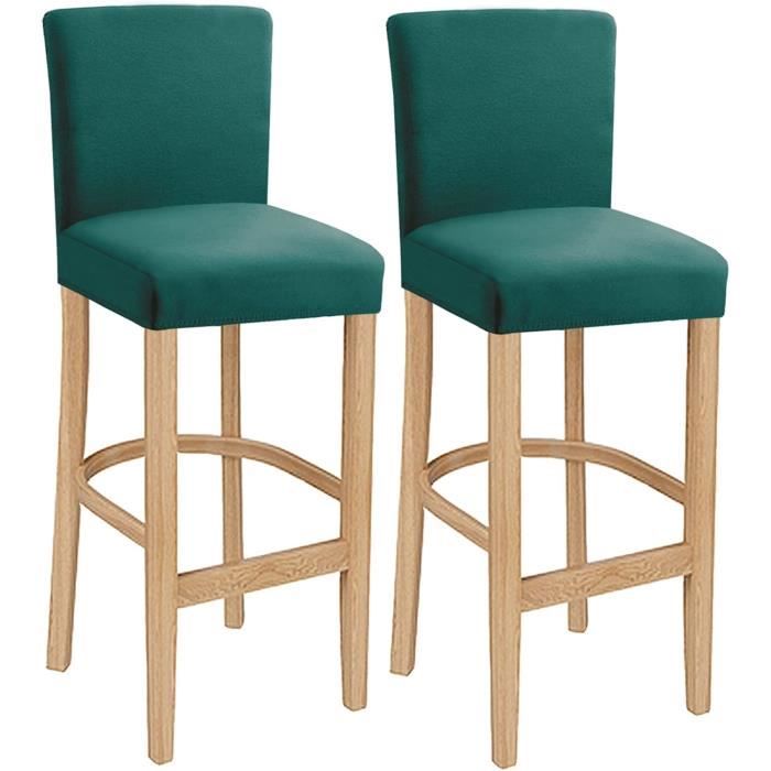 Housses De Tabouret De Bar Extensibles Avec Dossier - Lot De 2, Noir, Lavables - 13