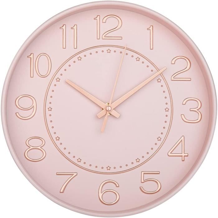 Liriqi Horloge Murale Silencieuse Sans Tic-tac Quartz Ronde Pendules Murales Pour Salon Cuisine Bureau Horloge Murale Design Moderne Pour Scolaire Bu