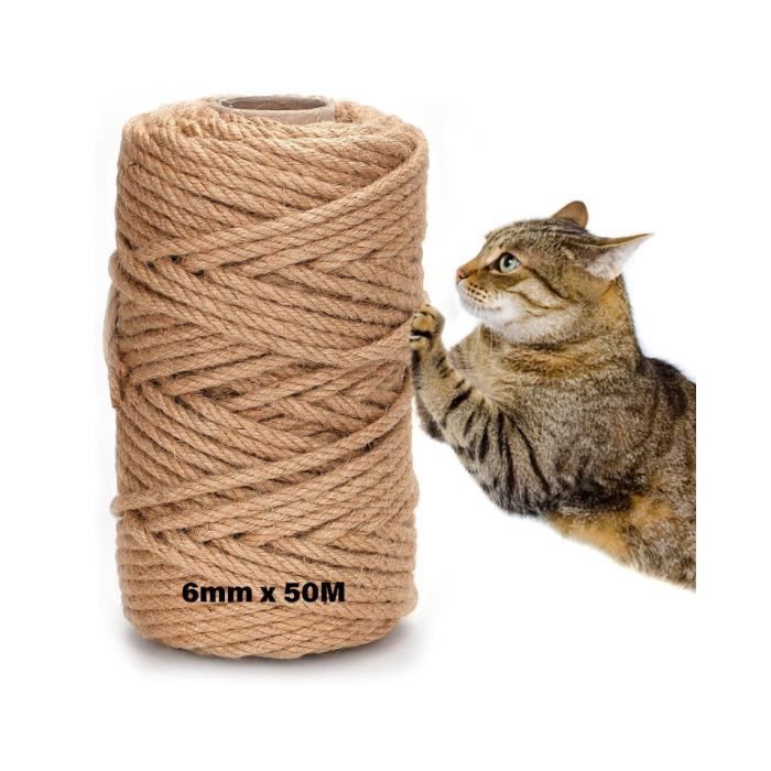Corde Arbre à Chat, 6MM ×60M Corde En Sisal Naturel, Corde En Sisal