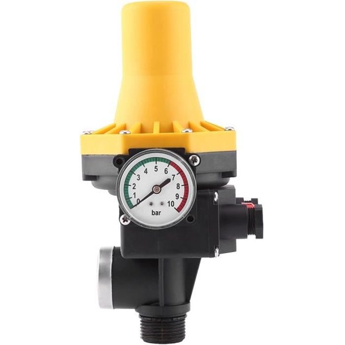 Contrôleur de Pompe Contrôleur de Pression de Pompe à l’eau Automatique Pressostat 10 Bar Régulateu r de Pression Sans Câble et Manomètre 