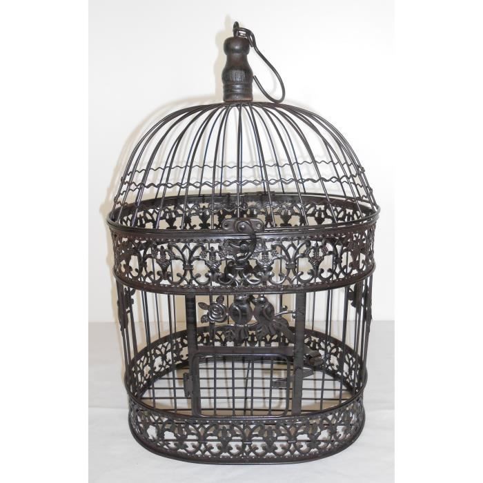 Cage à Oiseaux Marron Fer Forgé 44x29x21 Cm Achat Vente