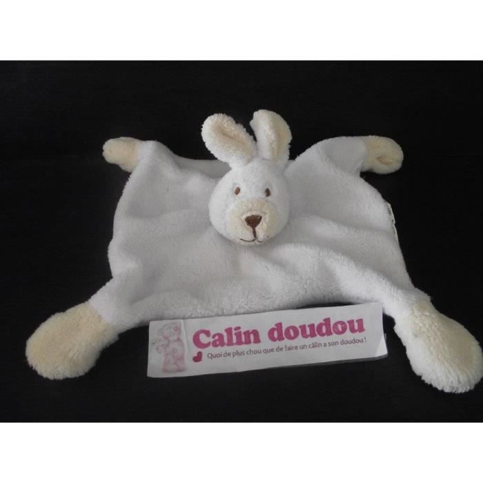 Doudou Babou Barbouillage Lapin Plat Blanc Epon Achat Vente Doudou 2009983647002 Soldes Cdiscount