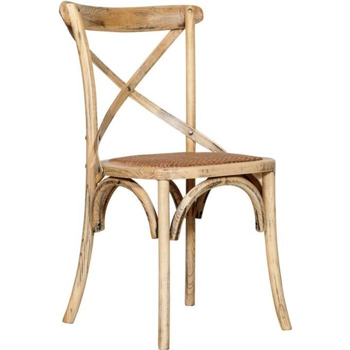 Chaise Thonet En Frene Massif Et Assise En Rotin Avec Finition En Chene 46x42x86 Cm Cdiscount Maison