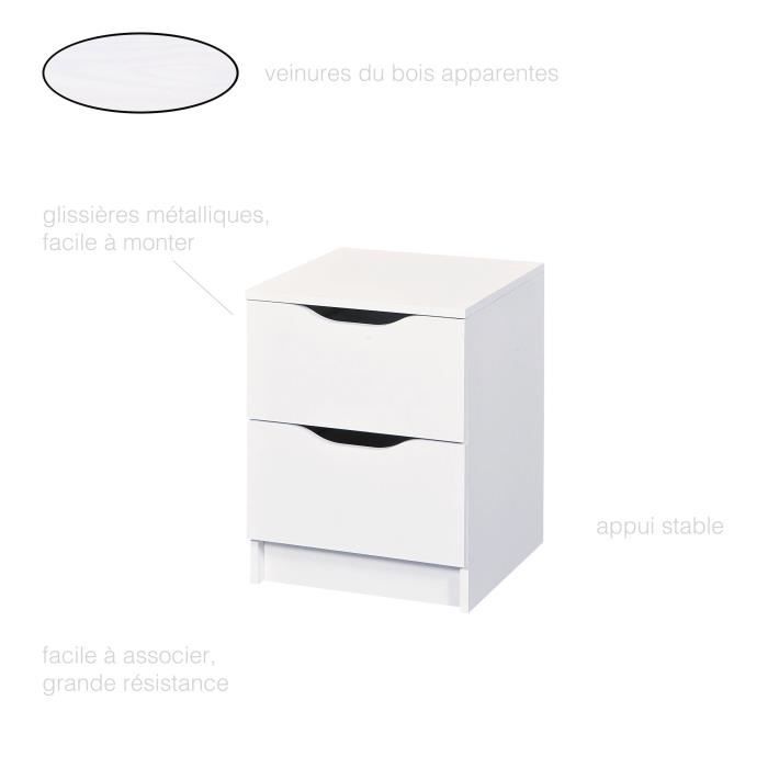 Commode 2 Tiroirs Commode Chambre Blanche Commode Chambre Enfant
