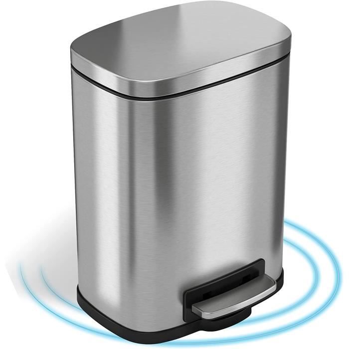 Poubelle Salle De Bain 10L Inox à Pédale - Compacte, Hygiénique, Design élégant