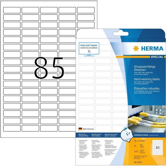 Herma Special A4 25.4x10mm Extra Fort Adhesion Etiquette - Blanc (Lot De 4725