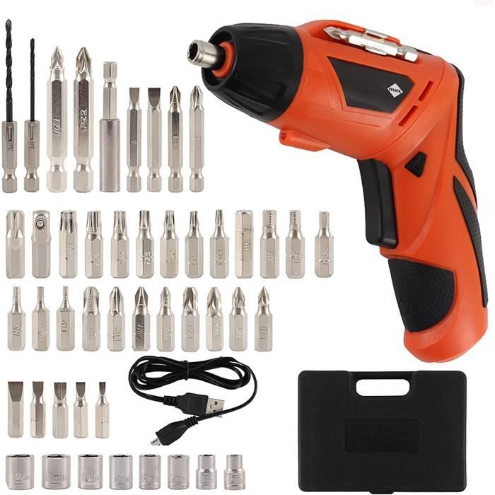 Visseuse Sans Fil DEWINNER 3.6V Avec 45 Accessoires - Parfaite Pour Le Bricolage Et L'assemblage De Meubles