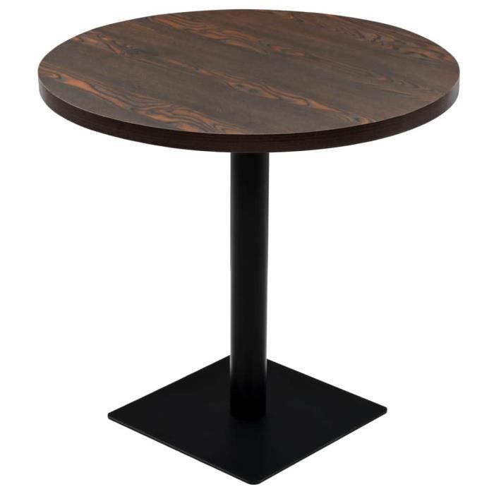 table de jardin - 3149super - style industriel - rond 80 cm - mdf et acier