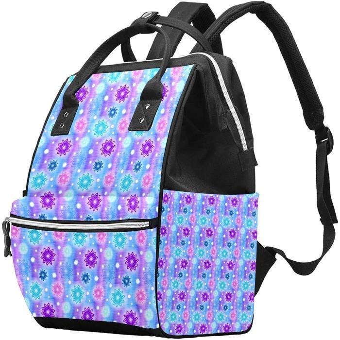 Sacs Dos Langer Pour Gar on fille Sac de Voyage Sac langer Styl de Grande Capacit avec Tapis Langer Fleur mauve 1274