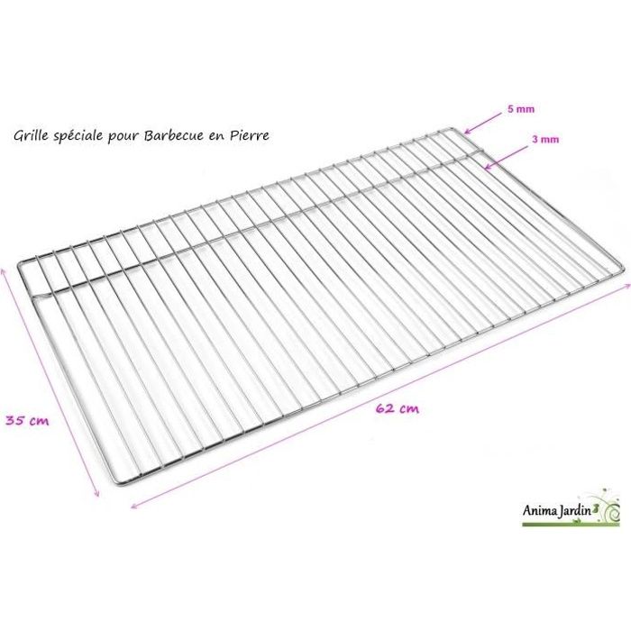 Grille barbecue 62 x 35 cm, grille simple de cuisson en métal inox, achat