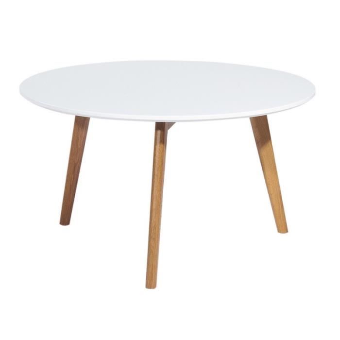 Table Basse Ronde Blanche 3 Pieds Chene Achat Vente Table