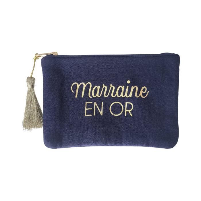 Pochette bleu marine et doré clearance
