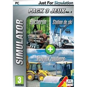 Compilation De Jeux De Simulation Station De Ski-Bucheron-Travaux Routiers - PC - En Boîte